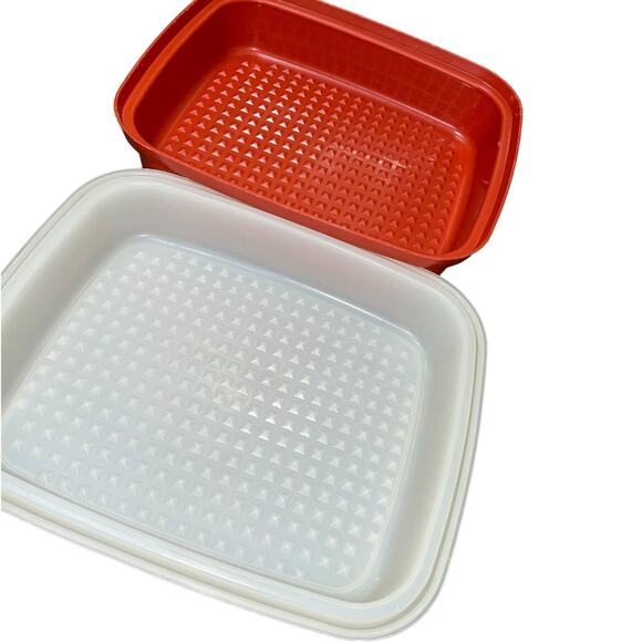 Vintage Tupperware Meat Marinade Container Paprika Season Stack Large 1294 1295 - Picture 6 of 15